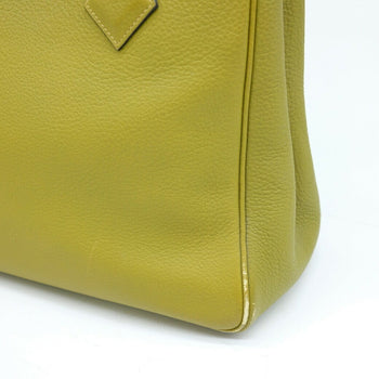 Hermes Victoria Cabas 32 Tote Bag In Taurillon Clemence Anise Green