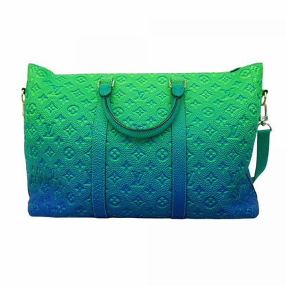 Louis Vuitton Monogram Illusion Keepall Tote Boston Bag M59688 Green Blue