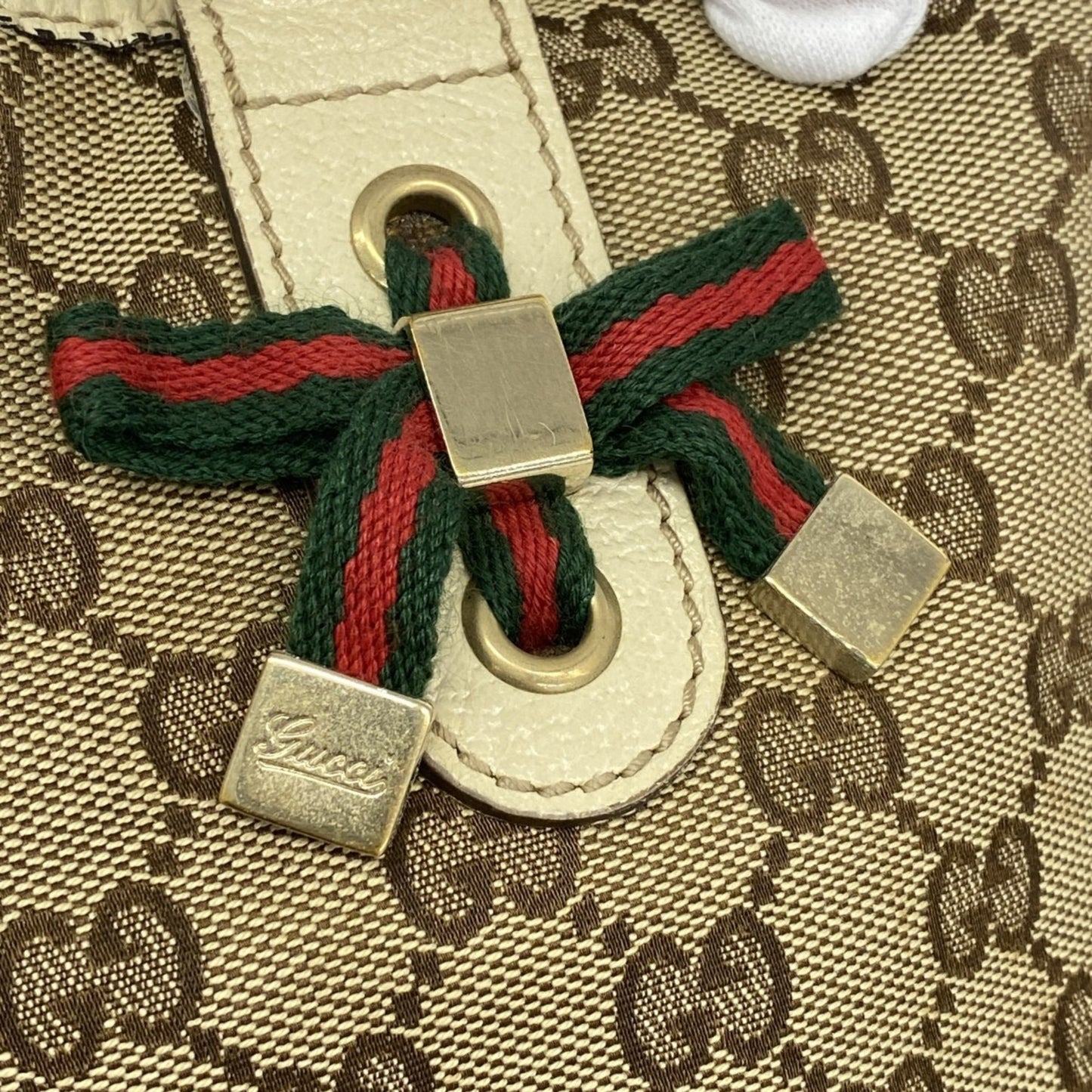 Gucci Tote Bag Gg Canvas 163805 Beige Brown Champagne