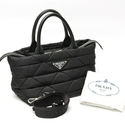 Prada Medium Padded Re-Nylon X Leather Tote Bag 1Bg436 Nylon Black S-158687