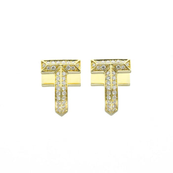 Tiffany T-One Huggie Earrings Diamond Yellow Gold (18K) Stud Earrings Carat/0.28