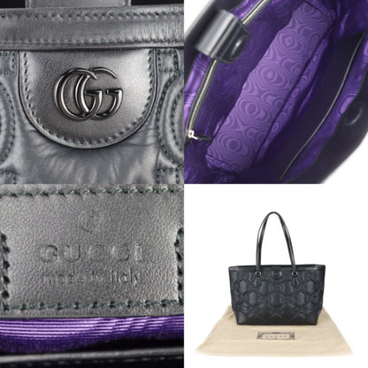Gucci Gucci Medium Tote Bag Gg Matelasse 631685 Nylon Leather Black Shoulder Handbag R2426083012113