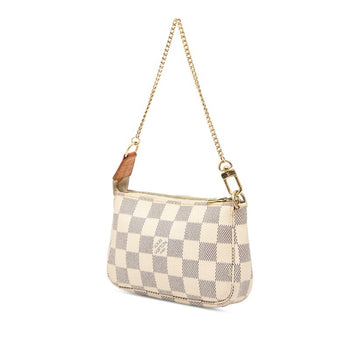 Louis Vuitton Damier Azur Pochette Accessory Pouch N41207 White Leather