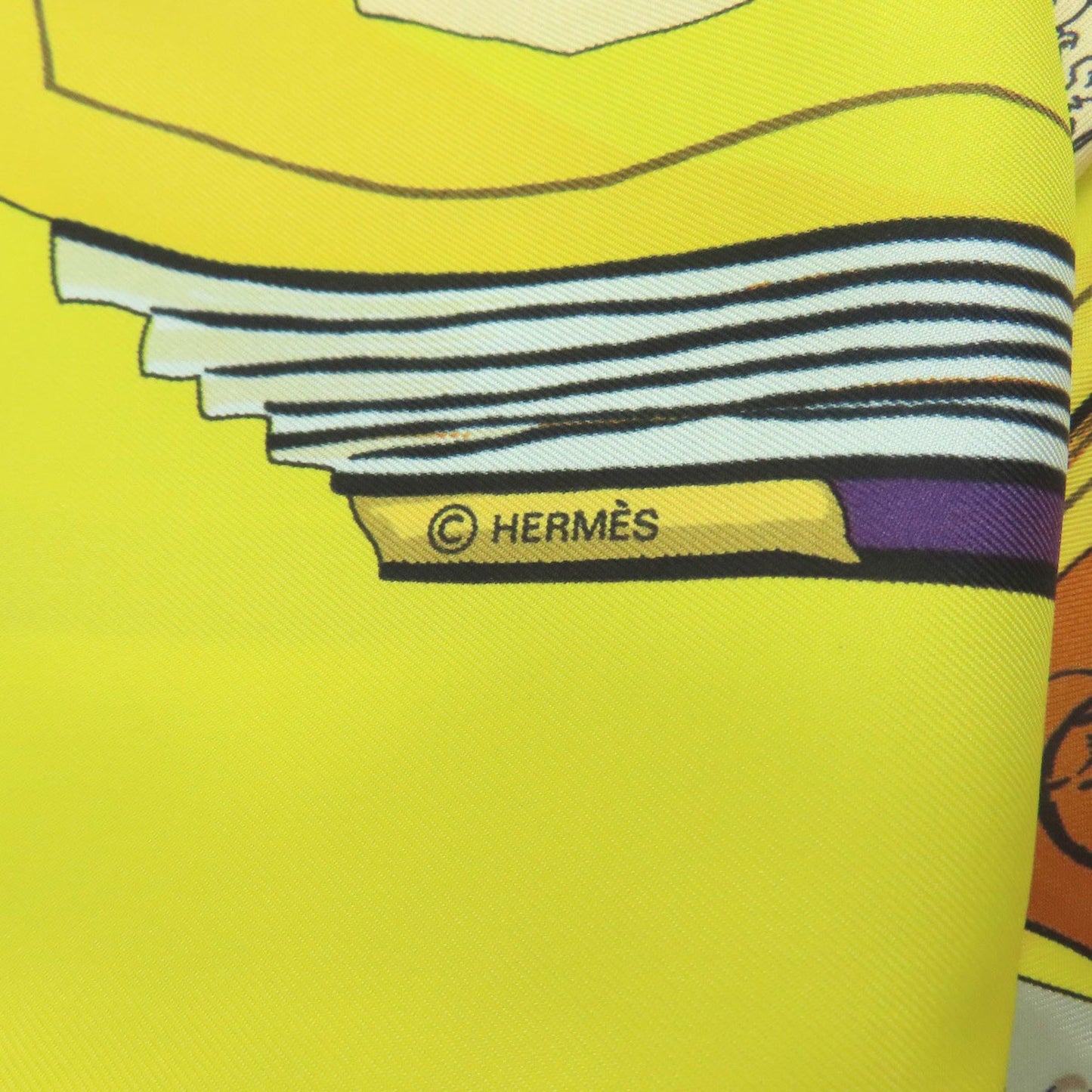 Hermes Herms Carr 90 Scarf With Drawings And Symbols