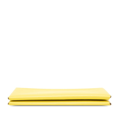 Herms Calvi Gm Clutch Bag Yellow Epsom Leather