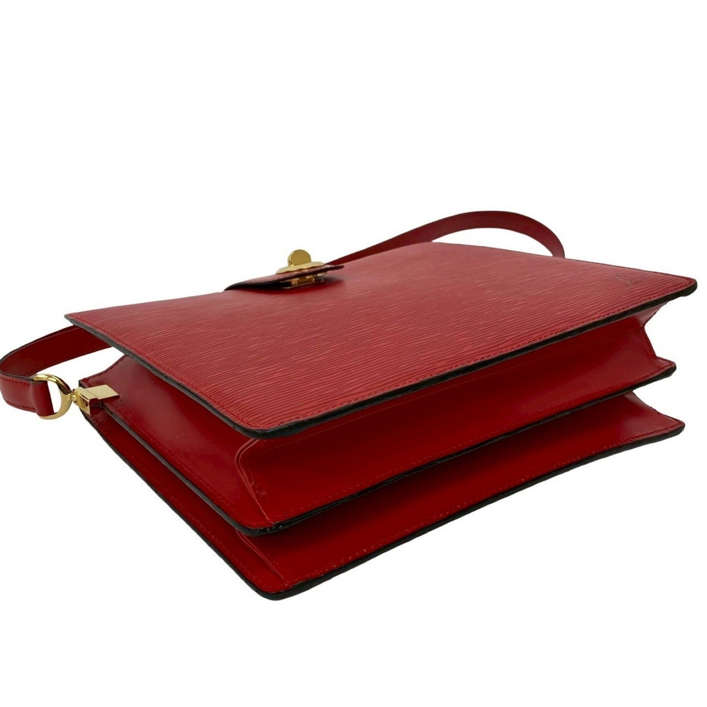 Louis Vuitton Capuchin Epi Leather Turnlock Shoulder Bag In Castilian Red 24538