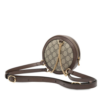 Gucci Gg Supreme Offdia Mini Backpack 598661 Beige Brown Leather