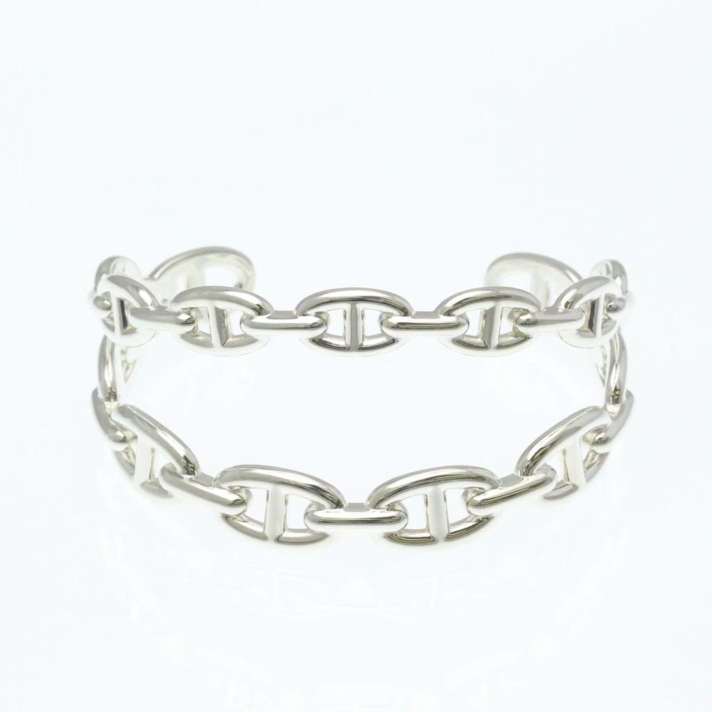 Hermes Chaine D'Ancre Silver 925 No Stone Bangle Silver
