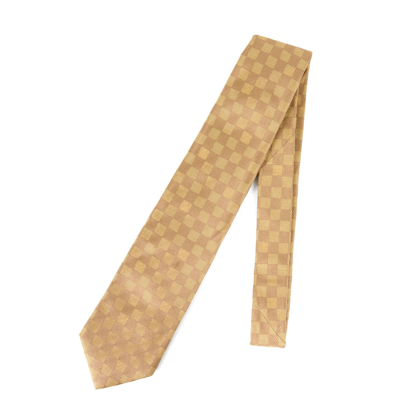 Louis Vuitton Louis Vuitton Damier Silk Cravate Gold Tie