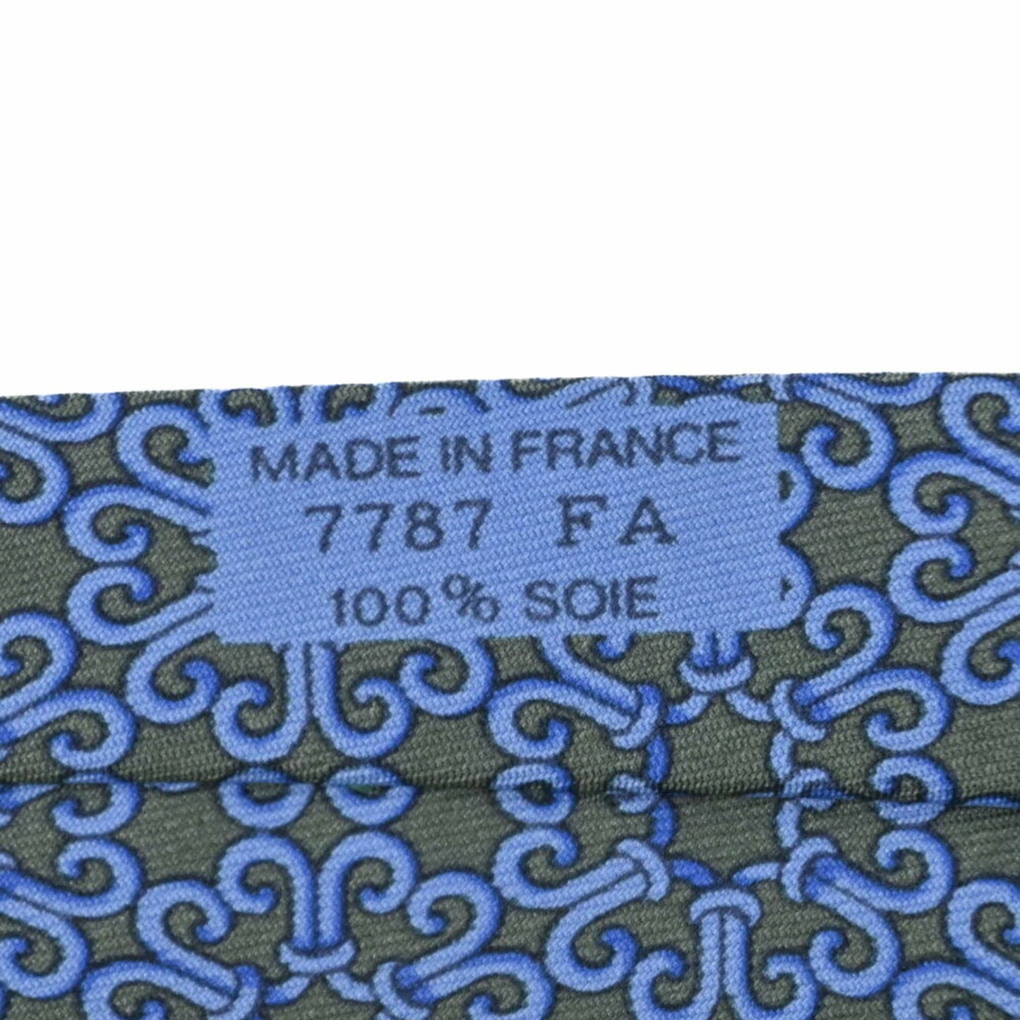 Hermes Hermes Tie Pattern 100% Silk Light Blue Green