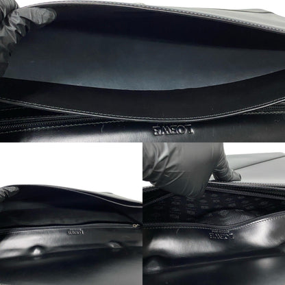 Loewe Anagram Logo Leather Genuine 2-Way Business Bag Handbag Shoulder Black 86242