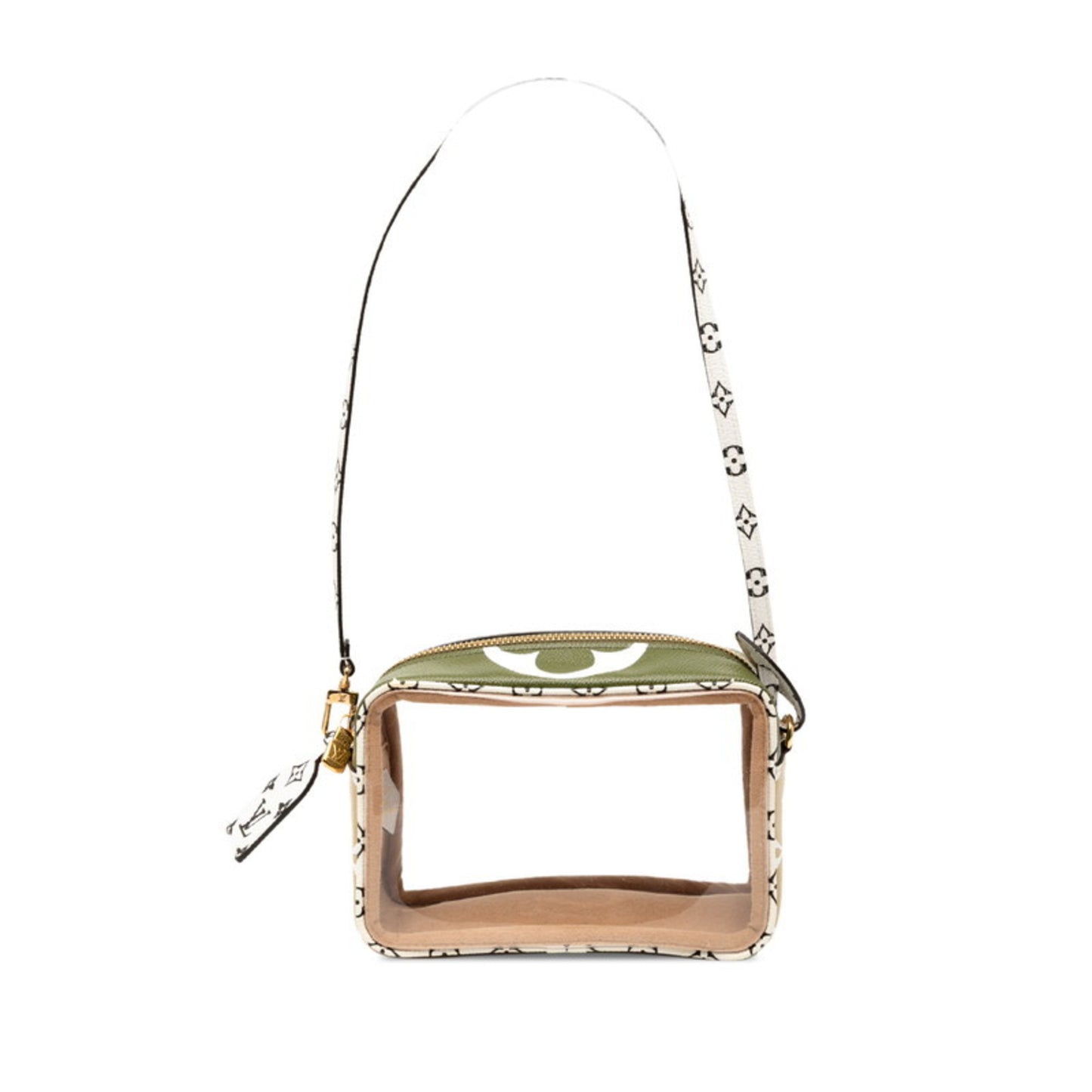 Louis Vuitton Monogram Giant Beach Pouch One-Shoulder Bag M67610 Khaki White Beige Vinyl