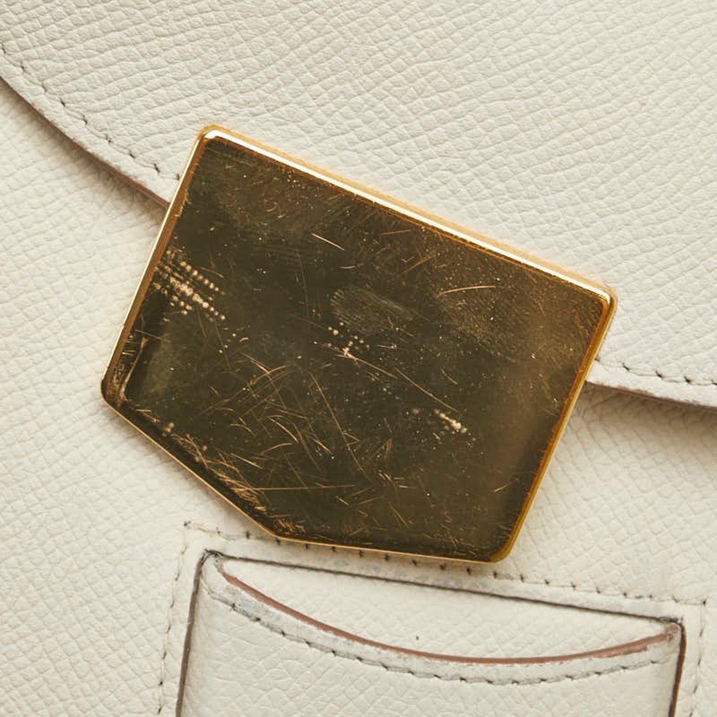 Celine Trotter Crossbody Shoulder Bag In White Leather