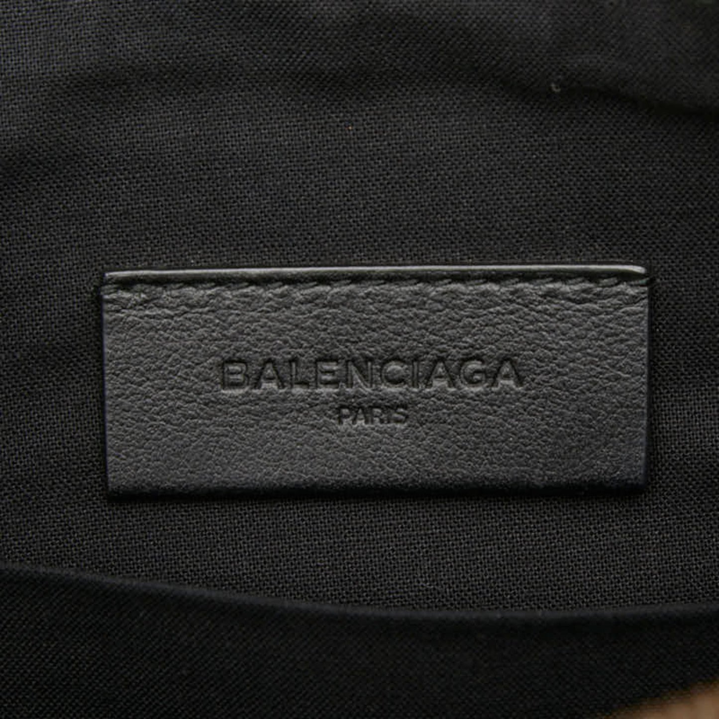 Balenciaga Logo Print Clutch Bag 362967 Black Leather