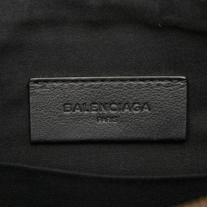 Balenciaga Logo Print Clutch Bag 362967 Black Leather
