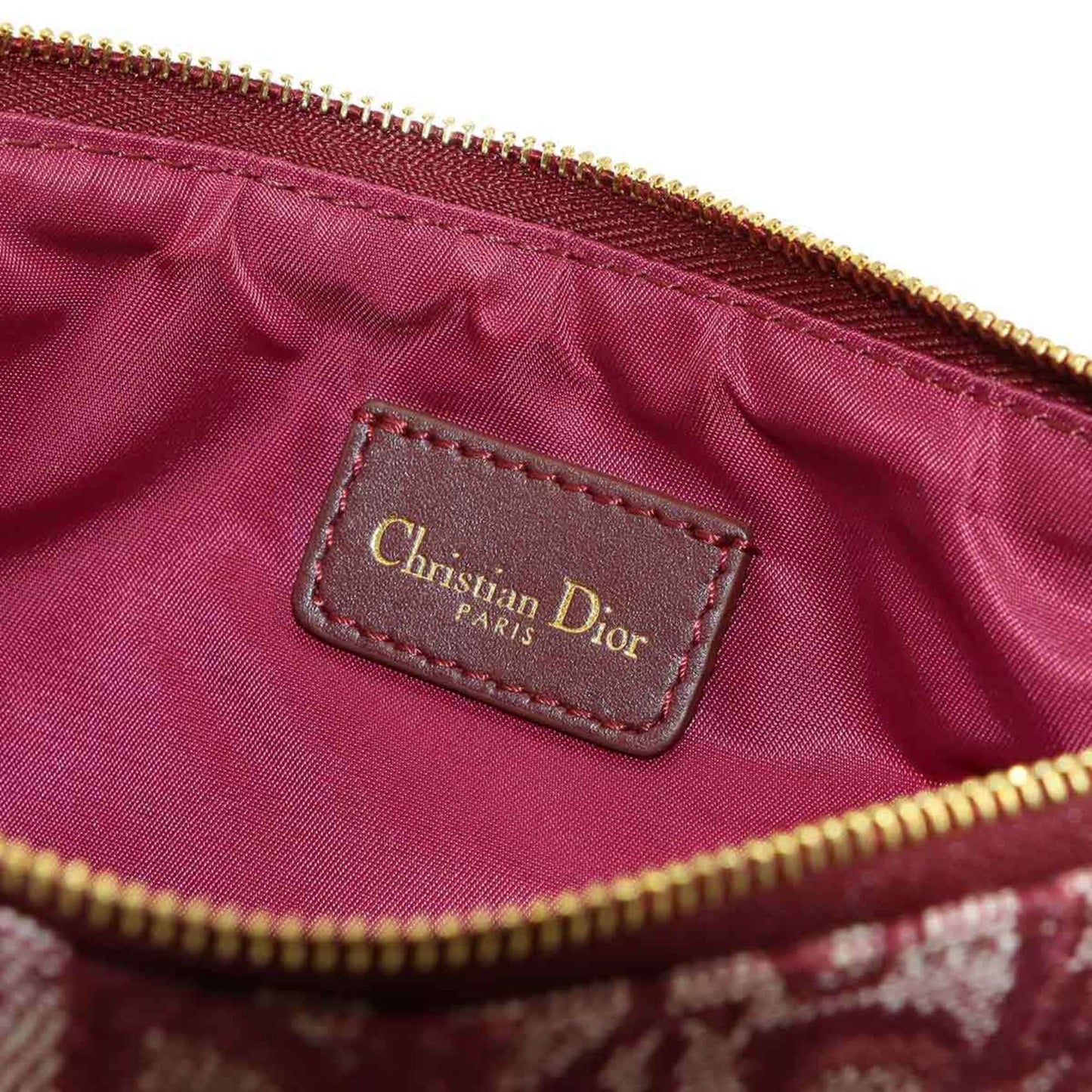 Christian Dior Trotter Saddle Bag Shoulder Pouch Canvas Leather Bordeaux