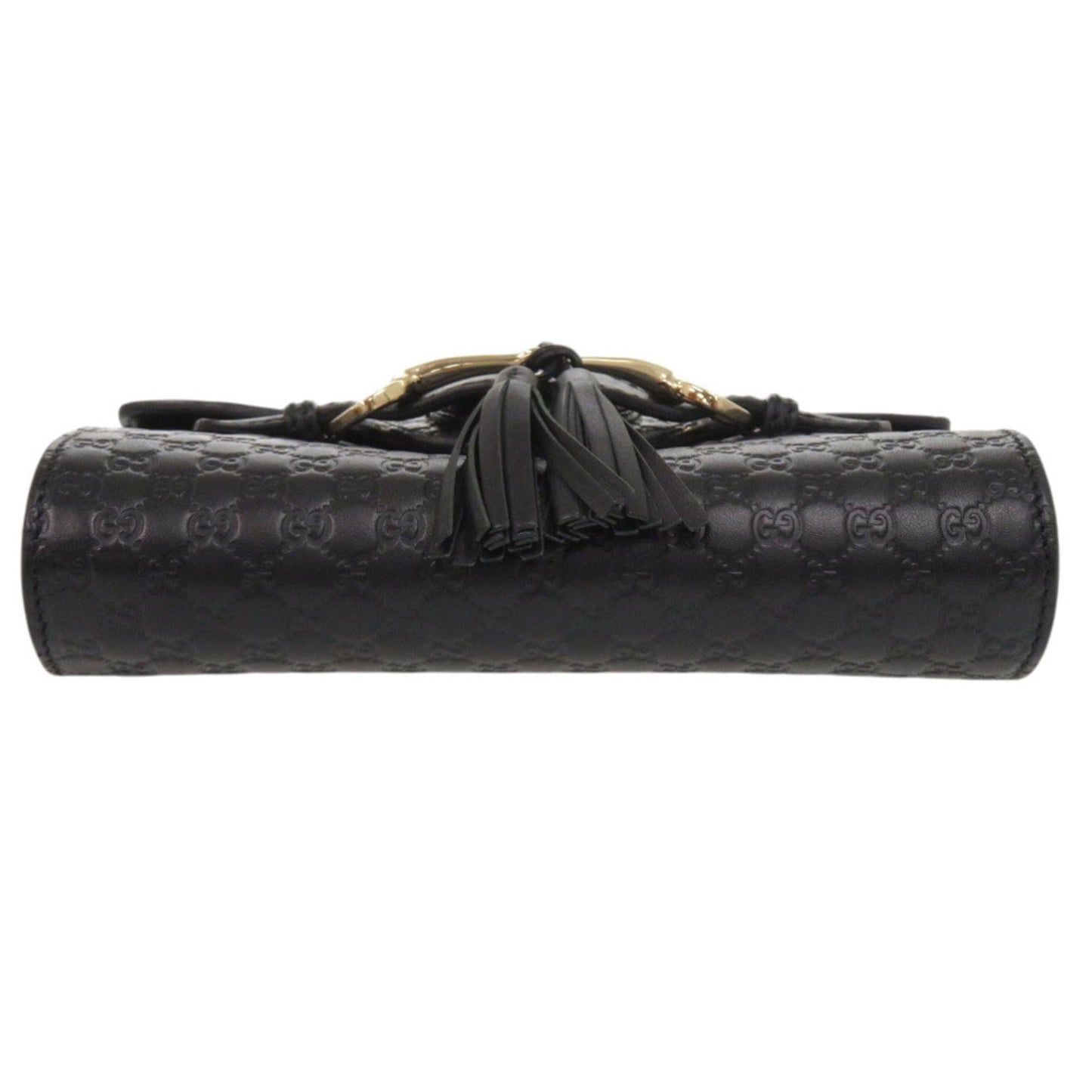 Gucci Emily Micro Guccissima 449636 Leather Black Chain Shoulder Bag 0512 Gucci