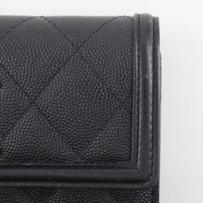 Calfskin Chanel Long Wallet (Bi-Fold) Grained