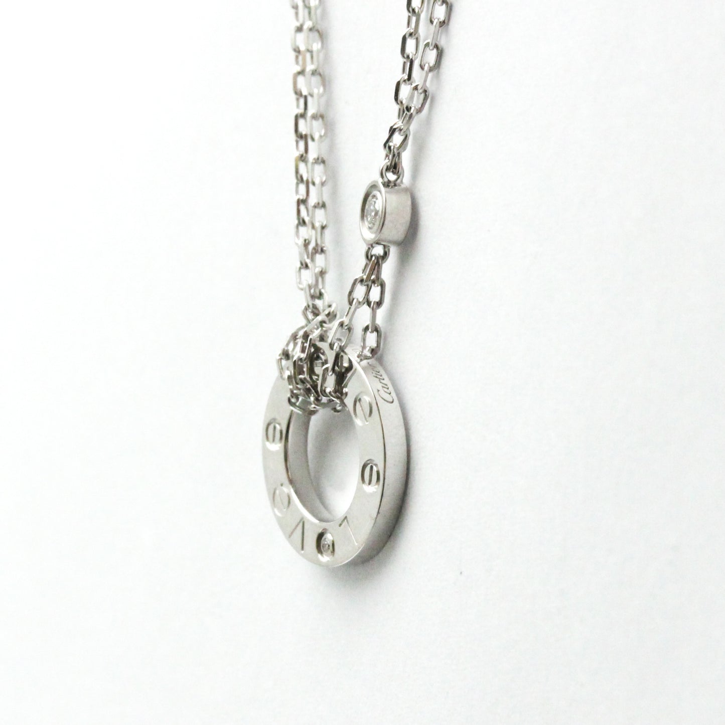 Cartier Love Circle Necklace B7219400 White Gold (18K) Diamond Men