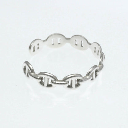 Hermes Chaine D'Ancre Silver 925 No Stone Bangle Silver