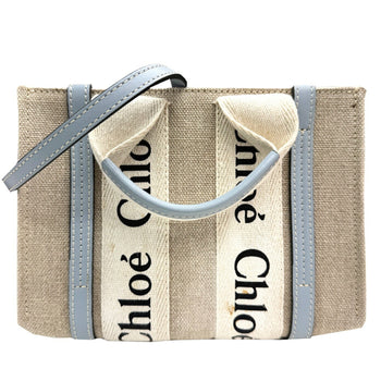 Chlo Chloe Woody Small Blue Canvas Shoulder Bag Handbag