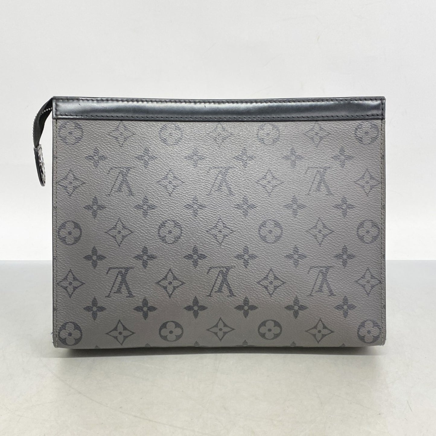 Louis Vuitton Monogram Eclipse Reverse Pochette Voyage Clutch Bag M69535 Gray/Black