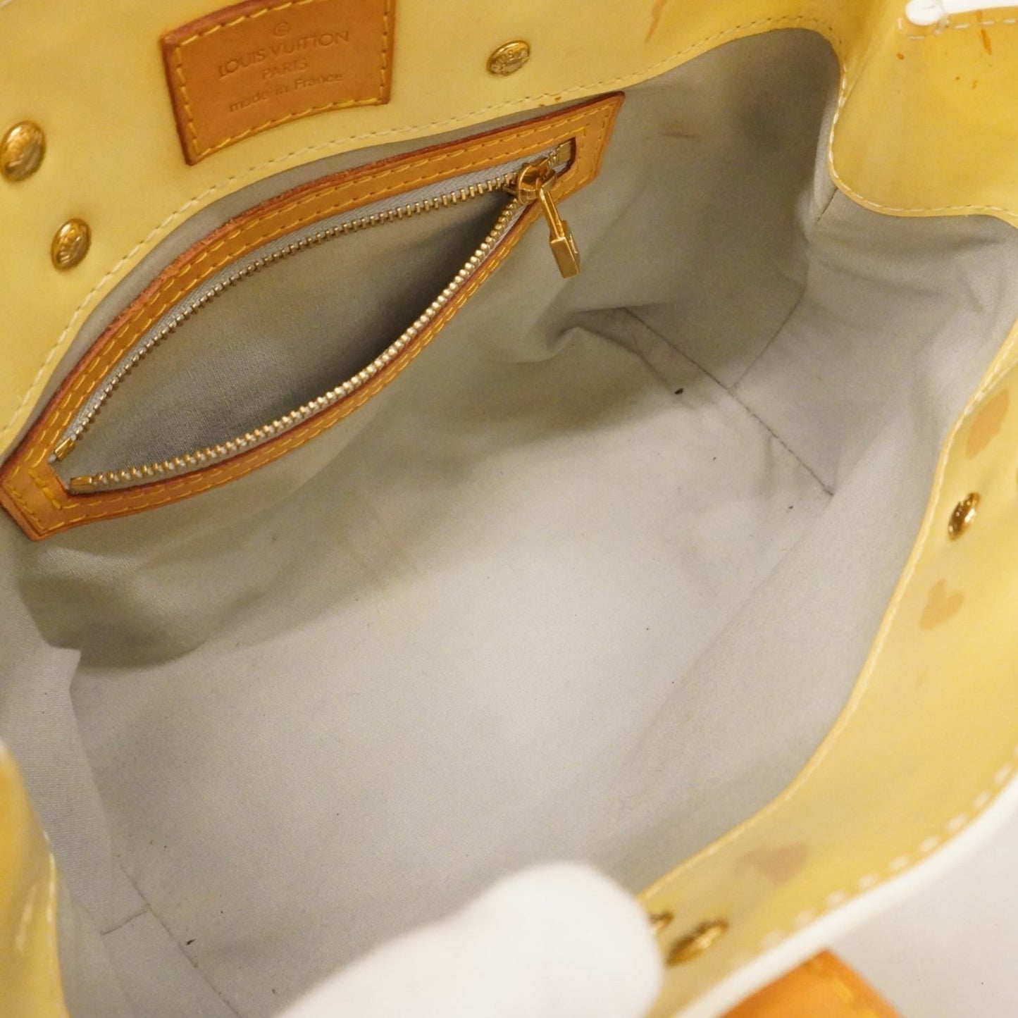 Louis Vuitton Vernis Reed Pm Handbag M91336 Pearl