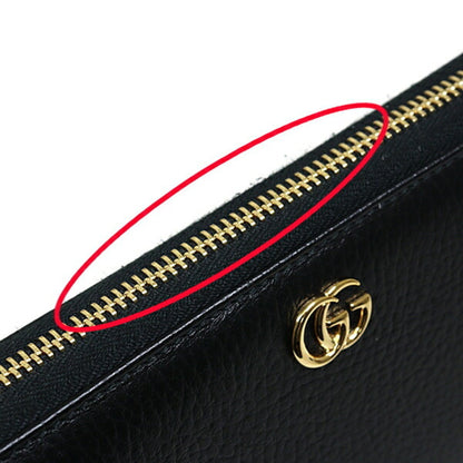 Gucci Japan Exclusive Double G Zip Around Wallet 456117 Black Round Long