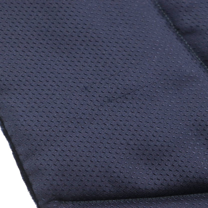 Hermes 100% Silk H Motif Velour Logo Quilted Padded Large Scarf Blanket Shawl Navy Made In France