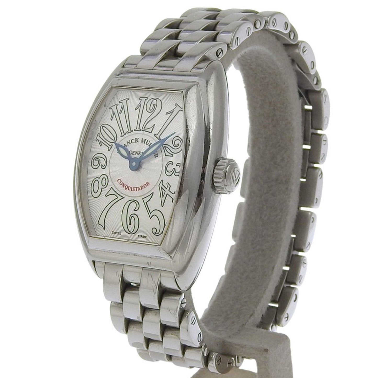 Franck Muller Conquistador Watch 8005L Stainless Steel Quartz Analog Display Silver Dial