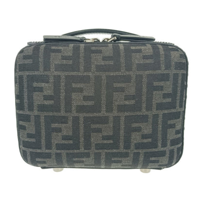 Fendi Zucca Mini Shoulder Bag 7Va552 Grey Black Canvas Leather