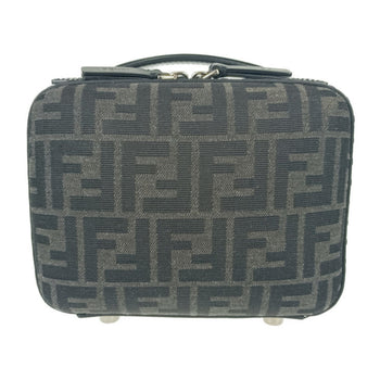Fendi Zucca Mini Shoulder Bag 7Va552 Grey Black Canvas Leather