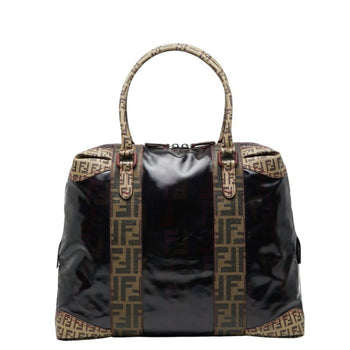 Fendi Zucca Tote Bag Handbag 8Bl096 Brown Enamel