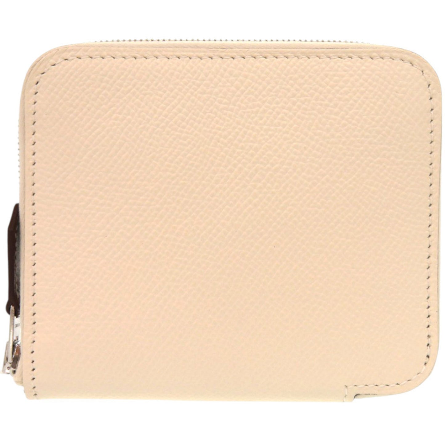 Unused Herms Azap Compact Silkin Epsom Leather Nata U Stamp (Made In 2022) White Coin Case Wallet