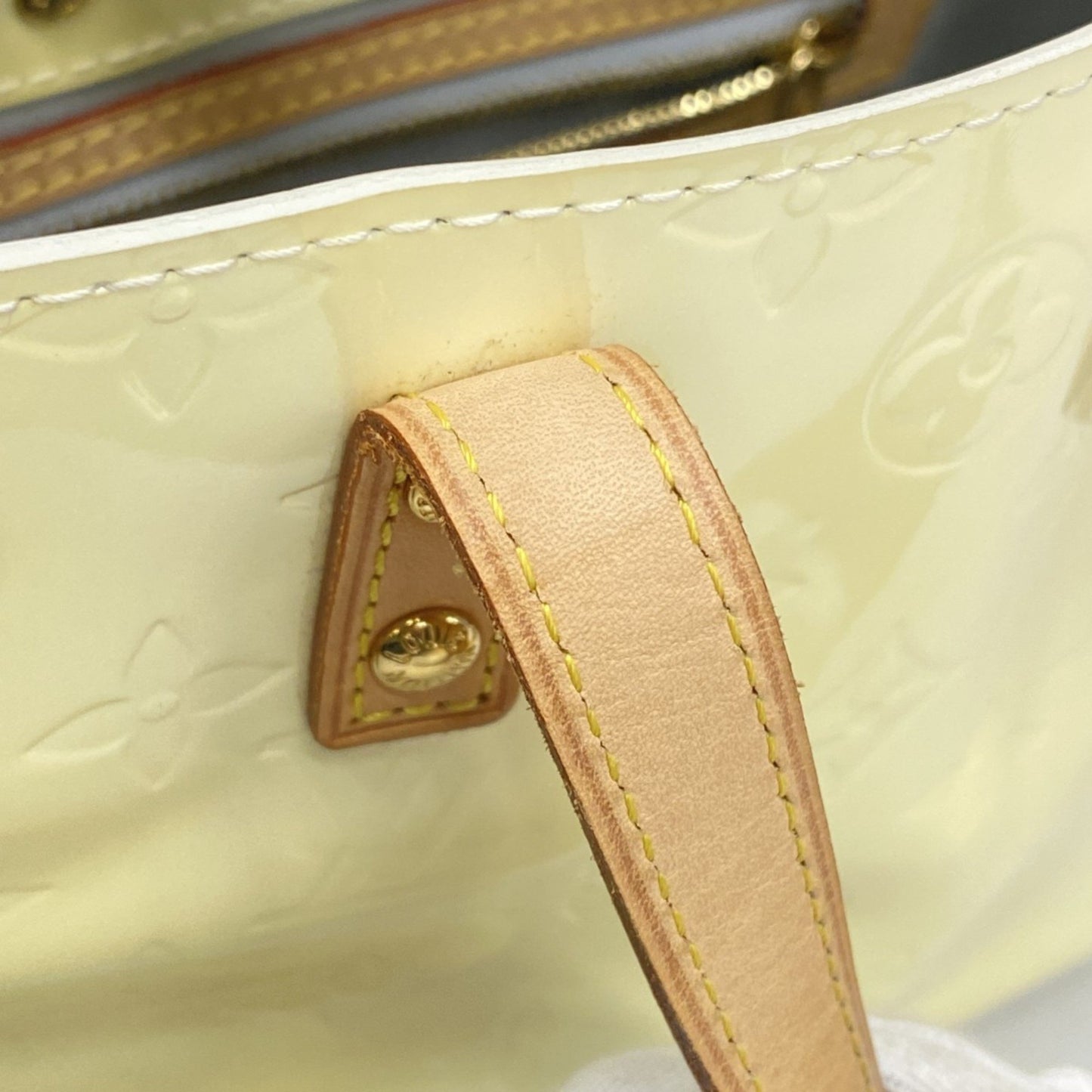 Louis Vuitton Vernis Reed Pm Handbag M91336 Pearl