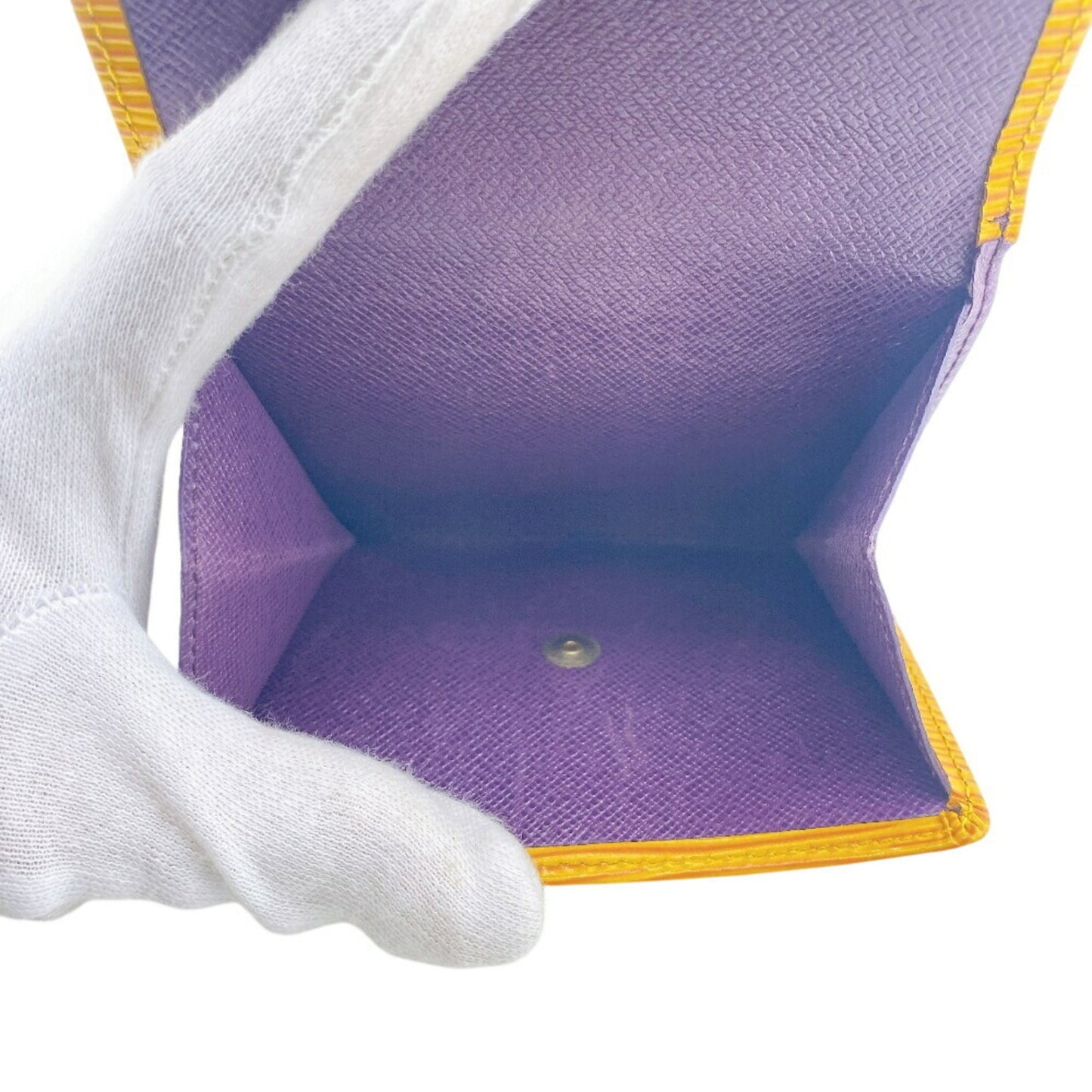 Louis Vuitton M63489 Porte Monnaie Bi-E Carte Credit Compact Wallet Epi Tri-Fold Yellow