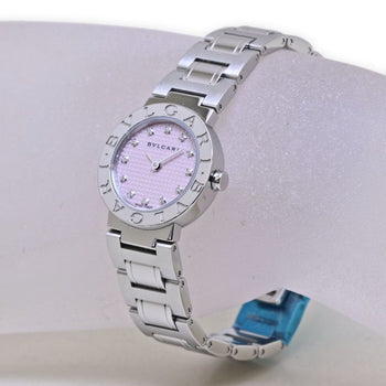 Bvlgari 12P Diamond Pink Shell Watch Bb23C2Ss 12Ja Bb23Ss Japan Exclusive