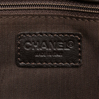 Chanel Coco Mark Tote Bag Handbag Brown Lambskin