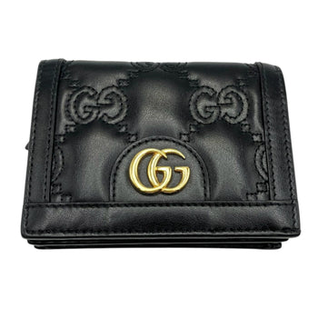 Gucci Gg Matelasse Bifold Wallet 723786 Leather Black