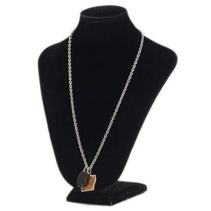 Hermes Herms Parade Necklace Buffalo Horn Silver Orange