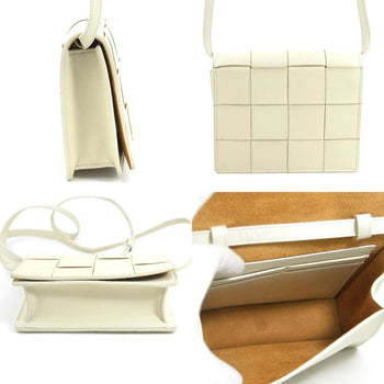 Bottega Veneta Cassette Shoulder Bag Leather Ivory