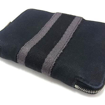 Hermes Foule Tou Purse Pm - Navy Canvas Bifold Wallet For Men And Women