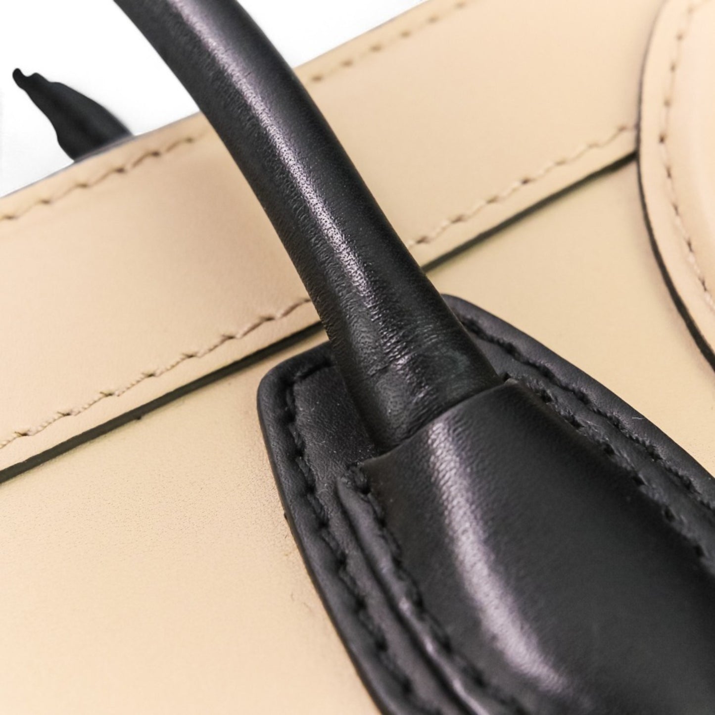 Celine Luggage Nano Shopper 2-Way Tote Bag/Shoulder Bag In Two-Tone Beige