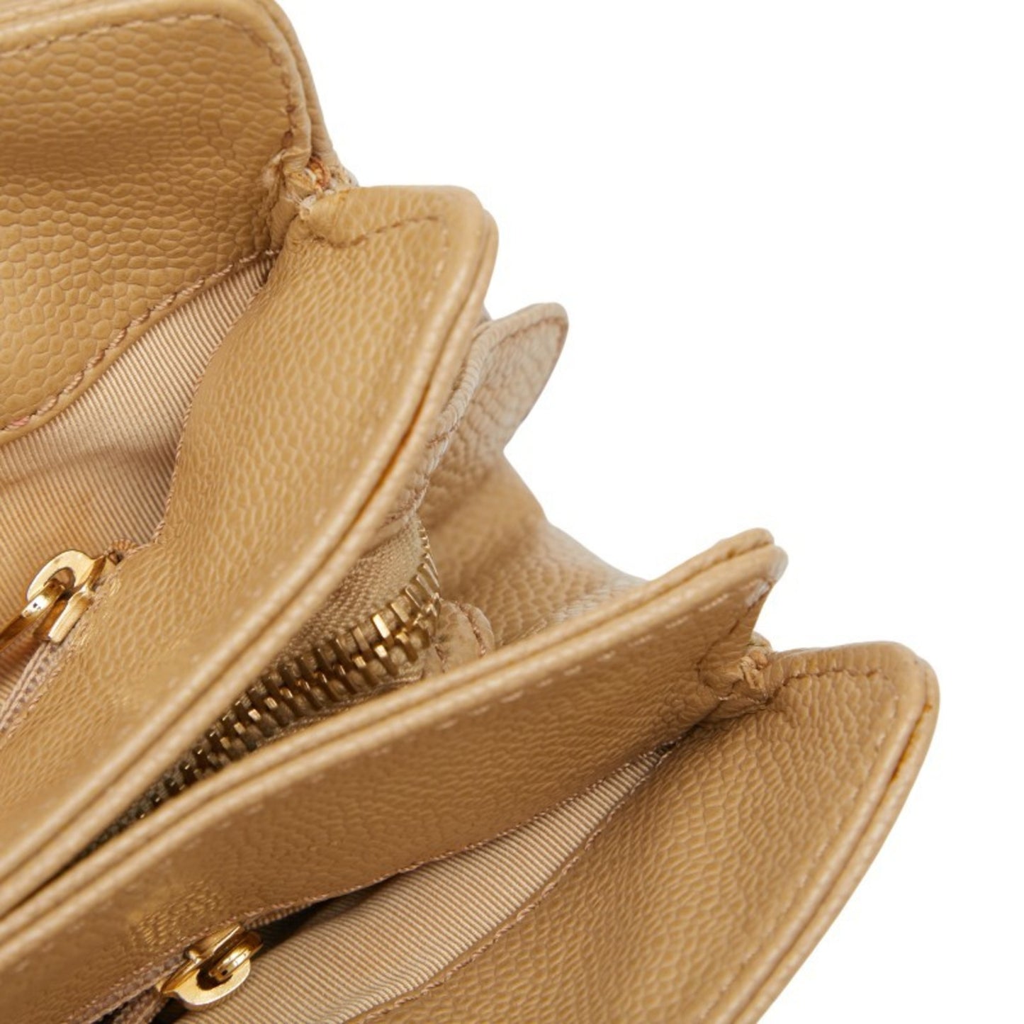 Chanel Coco Mark Tote Bag Handbag Beige Caviar Skin