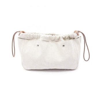 Hermes Herms Fourbee 25 Natural Fauve Pouch Bag In Toile Chevron