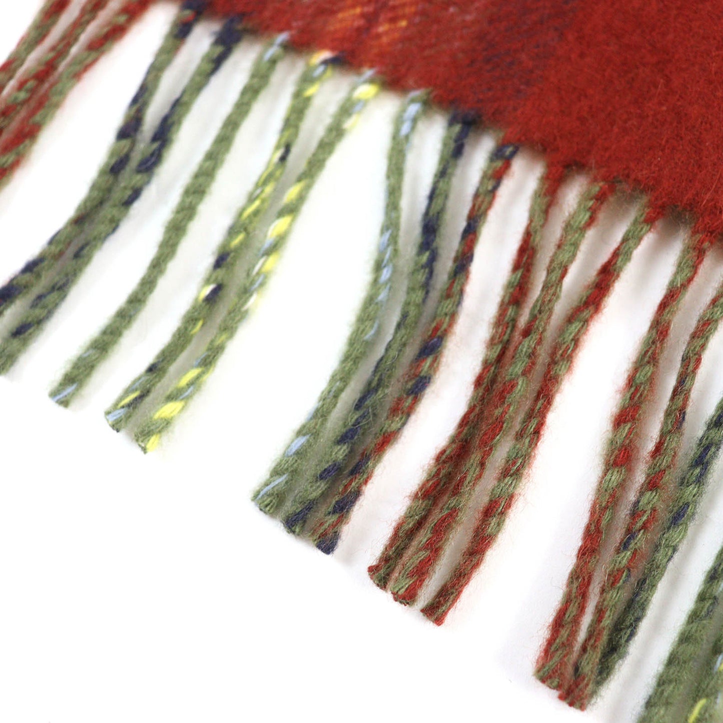 Hermes Back To School 100% Cashmere Checked Scarf With Embroidered Logo And Fringe