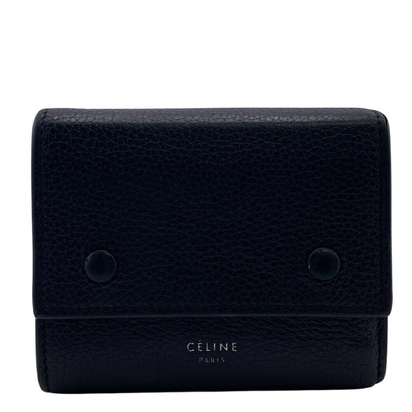 Celine U-Ie-0168 Folded Multi-Function Trifold Wallet Black