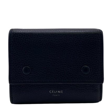 Celine U-Ie-0168 Folded Multi-Function Trifold Wallet Black