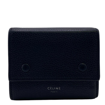 Celine U-Ie-0168 Folded Multi-Function Trifold Wallet Black