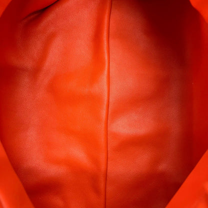 Bottega Veneta The Chain Pouch In Orange Calfskin Leather.